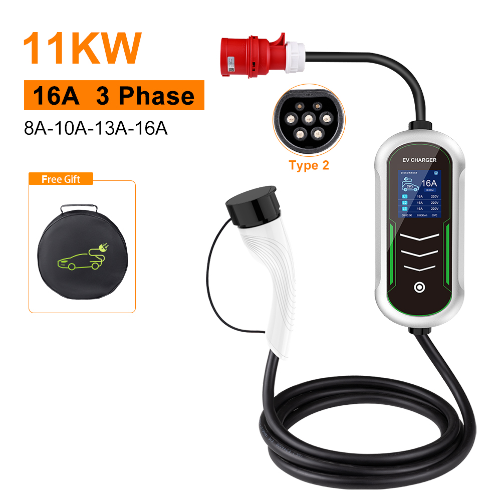 IPENGEN 11KW Портативное заряд – обзор и цена Portable Ev Charger 32A Type 2 Cee Plug