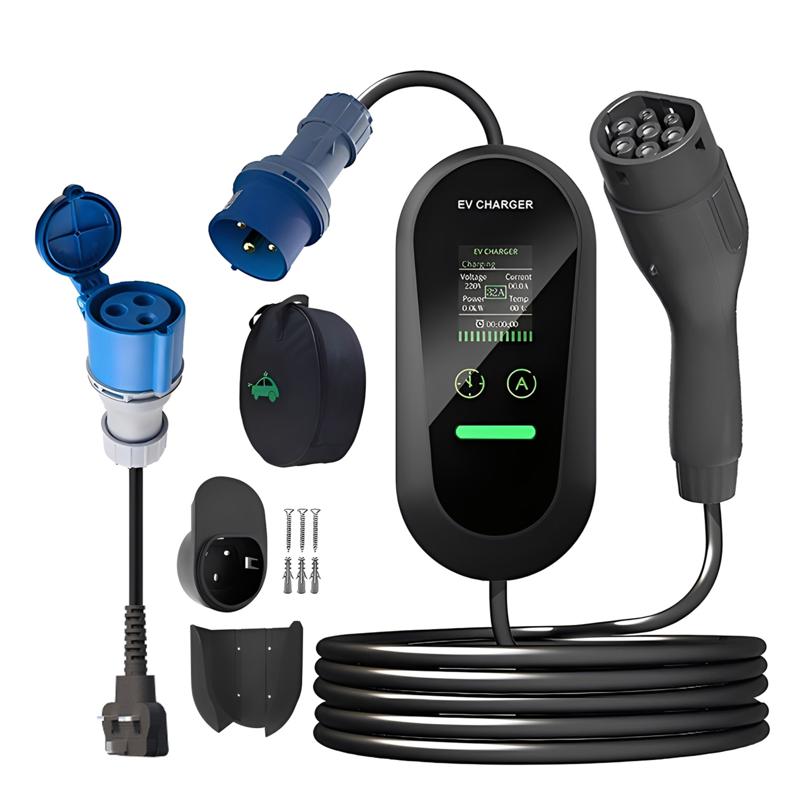 Портативное зарядное устройств – обзор и цена Portable Ev Charger 32A Type 2 Cee Plug